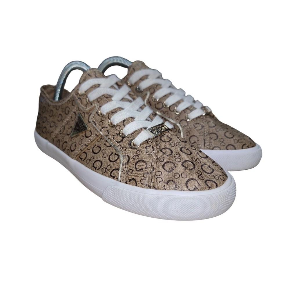 GUESS Paces Women's Brown Logo Casual Lace Up Sneakers Shoes Size 8 M
